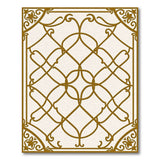 Elegant Gold Lattice Trellis Area Rug