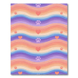 Vibrant Paw Print Heart Wave Kids Rug