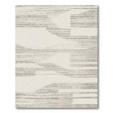 Grey Abstract Striped Area Rug