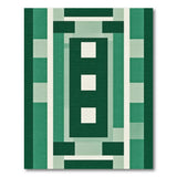 Green Geometric Modern Emerald Green Geometric Block Area Rug