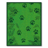 Emerald Green Paw Print Fern Area Rug