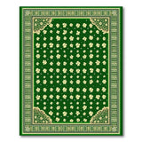 Emerald Green Shamrock Persian Area Rug
