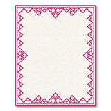 Pink Geometric Border Area Rug