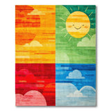 Happy Sun Multi-Color Cartoon Area Rug