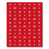 Red Snowflake Pattern Geometric Modern Area Rug