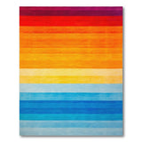 Geometric Modern Vibrant Rainbow Gradient Stripe Area Rug