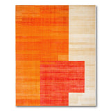 Bold Orange Block Geometric Area Rug