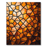 Orange Geometric Faceted Area Rug