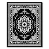 Ornate Black White Persian Medallion No. 30 Rug
