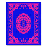 Deep Blue Pink Mandala Persian Area Rug