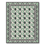 Teal Green Geometric Starburst Area Rug