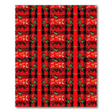 Bold Red Tribal Plaid Area Rug with Feathers