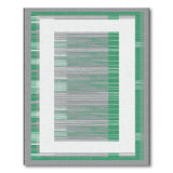 Green Grey Striped Geometric Area Rug