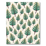 Golden-Edged Green Fern Leaf Area Rug