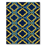 Navy Blue and Gold Geometric Quatrefoil Rug