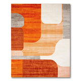Geometric Modern Bold Orange Abstract Geometric Area Rug
