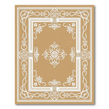 Gold and Silver Ornate Beige Persian Border Area Rug