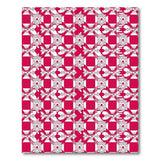 Red Bold Red Geometric Modern Area Rug