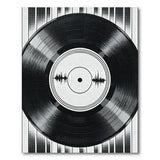 Retro Vinyl Record Black White Area Rug
