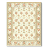 Vintage Floral Cream Area Rug with Blush Blooms
