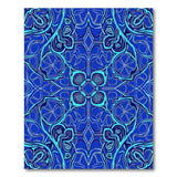 Blue Teal Swirling Geometric Area Rug