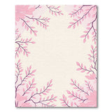Delicate Pink Blossom Branch Border Rug