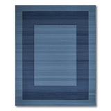 Blue Ombre Framed Geometric Area Rug