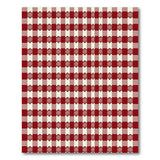 Red and White Gingham Check Area Rug