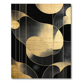 ODIKA Modern Black and Gold Abstract Washable Area Rug - Non-Slip Low Pile Geometric Carpet