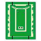 Kids Cartoon Playful Green Crocodile Cartoon Area Rug