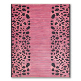 Pink Leopard Spot Striped Area Rug