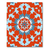 Vibrant Red Teal Geometric Area Rug
