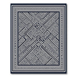 Black White Greek Key Maze Geometric Rug
