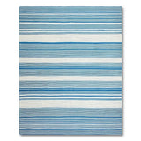 Nautical Blue White Striped Coastal Area Rug