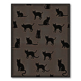 Black Cat Silhouettes Tan Area Rug