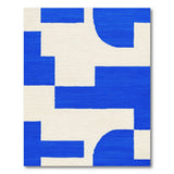 Bold Blue Geometric Modern Area Rug