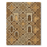 Gold Ornate Arch Moroccan Area Rug