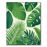 Green Lush Monstera Palm Leaf Green Area Rug