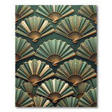 Art Deco Emerald Fan Green Area Rug