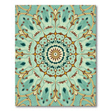 Blue and Teal Ornate Teal Mandala Persian Area Rug