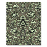 Sage Green Floral Baroque Area Rug