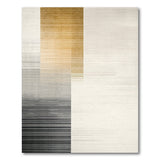 Layered Beige Gold Grey Stripe Area Rug