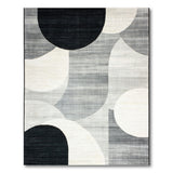Geometric Modern Black and White Bold Black White Geometric Abstract Area Rug