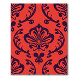 Red Elegant Red Damask Floral Area Rug