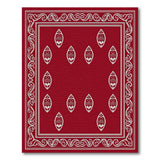 Ornate Red Persian Area Rug with White Leaf Motifs