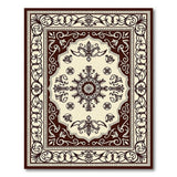 Ornate Cream Brown Persian Area Rug