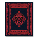 Red Labyrinth Maze Area Rug