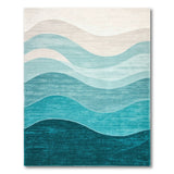 Gradient Ocean Waves Blue Teal Area Rug