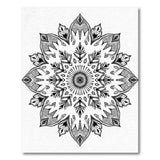 Boho Chic Black and White Intricate Black White Mandala Area Rug