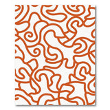 Vibrant Orange Squiggle Abstract Area Rug